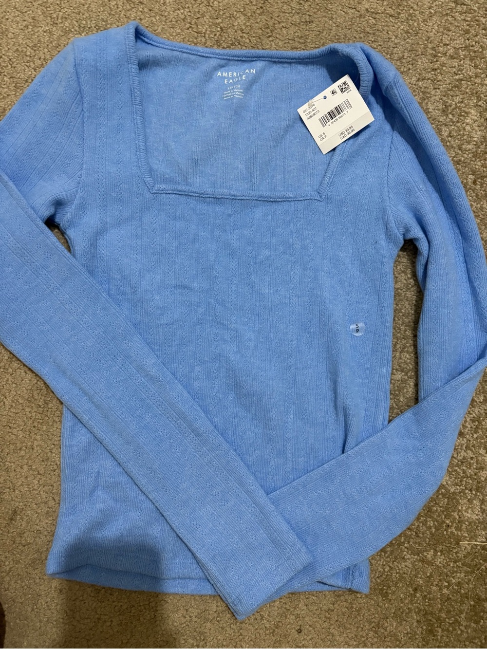 American Eagle Long sleeve Square Neck Shirt